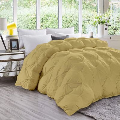 800-TC Pinch Pleated Down Comforter Oversized Queen Size 98 x 98 Inches 5-Piece All-Season Duvet Insert & 4pc Pillow Shams, 500 GSM Micro Fill With All Side Corner Tabs 100% Microfiber Fill Power