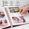 HoneyTolly Large Photo Album Self Adhesive, DIY Scrapbook Album for 4x6 8x10 10x12 Pictures, 60 Pages Linen Cover Memory Book, Ideal Gift for Family Wedding Baby Christmas Anniversary(Pink) view 4