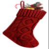 Fesciory 1 Pack Christmas Stockings, 14 Inches Cable Knitted Stocking Gifts & Decoration for Family Holiday Xmas Party Decor, Burgundy view 1