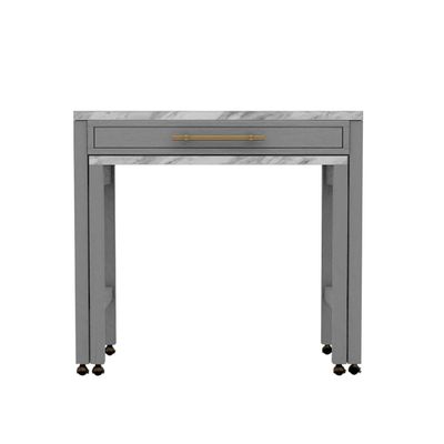 Simple Relax Faux Marble Top Counter Height Table, White, Light Gray