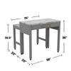 Simple Relax Faux Marble Top Counter Height Table, White, Light Gray view 3