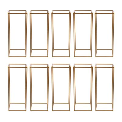 LOYALHEARTDY 10PCS Gold Flower Vase for Centerpieces, 23.62inch Tall Metal Wedding Flower Stand, Wedding Centerpieces for Tables, Geometric Flower Vase Stand for Party