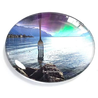 Geneva Switzerland Magnet Fridge Refrigerator Freezer Magnet Sticker Souvenir Decorations Oval Crystal Magnet Kitchen Whiteboard