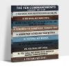 10 Commandments Canvas Prints, The Ten Commandments Wall Art Framed, Inspirational Quotes Artwork for Office, Christian Quotes Canvas Wall Art, Bible Verse Wall Art for Christians Room 32x48 Inches view 1