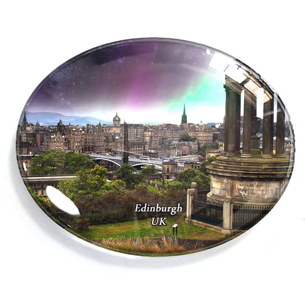 Edinburgh UK Magnet Fridge Refrigerator Freezer Magnet Sticker Souvenir Decorations Oval Crystal Magnet Kitchen Whiteboard