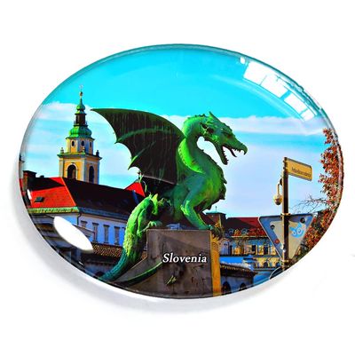 Slovenia Magnet Fridge Refrigerator Freezer Magnet Sticker Souvenir Decorations Oval Crystal Magnet Kitchen Whiteboard