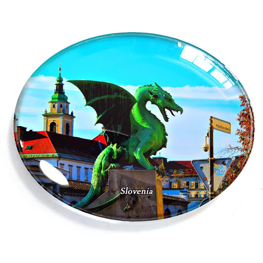Slovenia Magnet Fridge Refrigerator Freezer Magnet Sticker Souvenir Decorations Oval Crystal Magnet Kitchen Whiteboard
