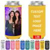 Valyria Custom Slim Can Cooler Sleeves 20 Pack Bulk Personalized Insulated Neoprene Can Coolers Drink Holder with Logo Image Text for Anniversary Wedding Birthday Bachelorette Party Favors view 1