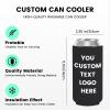 Valyria Custom Slim Can Cooler Sleeves 20 Pack Bulk Personalized Insulated Neoprene Can Coolers Drink Holder with Logo Image Text for Anniversary Wedding Birthday Bachelorette Party Favors view 2