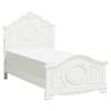 Benjara Lilya Traditional Full Size Bed, Bead Molding and Shell Motif, Crisp White view 1