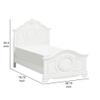 Benjara Lilya Traditional Full Size Bed, Bead Molding and Shell Motif, Crisp White view 2
