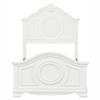 Benjara Lilya Traditional Full Size Bed, Bead Molding and Shell Motif, Crisp White view 3