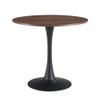 31.5 Inch Round Dining Table,Mid-Century Tulip Table with Metal Pedestal Base,Modern Leisure Table for Small Space Kitchen Dining Room,Easy Assembly,Walnut and Black view 1