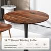 31.5 Inch Round Dining Table,Mid-Century Tulip Table with Metal Pedestal Base,Modern Leisure Table for Small Space Kitchen Dining Room,Easy Assembly,Walnut and Black view 4