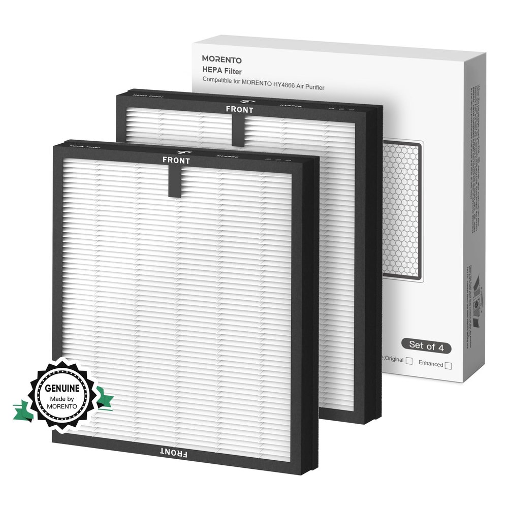 MORENTO Genuine 4 Pack HEPA HY4866 Replacement Filter, Original Version