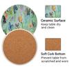 Butterflies in Flowers Coasters for Drinks Absorbent Set of 4 Beautiful Ceramic Coaster with Cork Base Decorative Coffee Cup Beverage Coasters Wine Beer Bar Coaster view 3