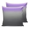 QueenKer Pillow Covers 16x16 Inch Set of 2, Purple Grey Stripe Gradient Square Throw Pillow Decorative Case Sofa/Bed Cushion Covers Zipper Pillow Protector for Bedroom Living Room Farmhouse view 1