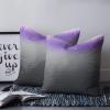 QueenKer Pillow Covers 16x16 Inch Set of 2, Purple Grey Stripe Gradient Square Throw Pillow Decorative Case Sofa/Bed Cushion Covers Zipper Pillow Protector for Bedroom Living Room Farmhouse view 2