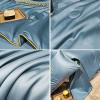 Rusopobe Ice Silk Quilt, Summer Simple Cool Quilt Washable Ice Silk Air Conditioning Comfoter Quilt Blanket for Sleeping(C,200 * 230cm) view 2