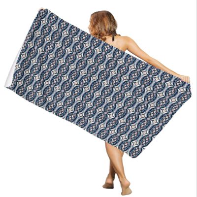 Abstract Lines Beach Towel - 35x71 Inch Sand Proof Water Absorbent Travel Towel for Adults, Geometric Hand Painted Color Blocks Quick Dry Pool Towel Travel Camping Blanket for Yoga Bathroom