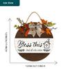 JIBEVEYYI -12x12IN Bless This Home and All Who Enter Wall Sign,Bless Our Home Sign Seasonal Farmhouse Porch Home Wreath,Farmhouse Blesses Home Wall Decor view 2
