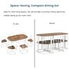 Modern Dining Table Set with Faux Marble Tabletop, 7-Piece Kitchen Table and Chairs for 6 People, Compact Dining Room Table Set for Living Room, Small Space, White+Cherry view 3