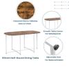 Modern Dining Table Set with Faux Marble Tabletop, 7-Piece Kitchen Table and Chairs for 6 People, Compact Dining Room Table Set for Living Room, Small Space, White+Cherry view 4