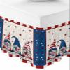 Red Navy Blue Bed Skirt Queen Size 18 Inch Drop, Adjustable & Elastic Wrap Around Bed Skirts Pleated Luxury Dust Ruffles for Twin Full Queen Cal King Base Bed, Independence Day Summer Gnomes view 2