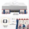 Red Navy Blue Bed Skirt Queen Size 18 Inch Drop, Adjustable & Elastic Wrap Around Bed Skirts Pleated Luxury Dust Ruffles for Twin Full Queen Cal King Base Bed, Independence Day Summer Gnomes view 4