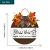 JIBEVEYYI -12x12IN Bless This Home and All Who Enter Front Door Wreath,Country Style Wall Decor Wooden Signs,Holiday Room Door Decor for Housewarming Gifts view 2