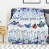 Avalokitesvara Christian Butterfly with Bible Verse Flannel Blanket Super Soft and Warm for Bed Couch Sofa 120x90 Inch King Blanket for Family view 1