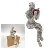 TITA-DONG Resin Reading Woman Figurine, Thinker Statue Modern Abstract Art Sculpture Resin Collectible Reading Figurines, Various Styles Available Reading Woman Sculpture for Livingroom Bookshelf(D) view 3
