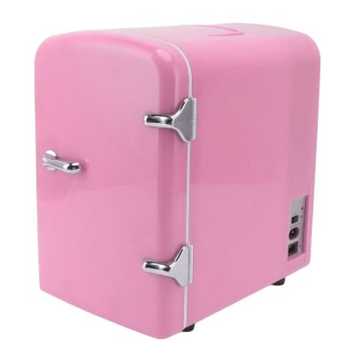 Asixxsix Mini Fridge, 4L Portable Cooler and Warmer Makeup Refrigerator with DC12V Car Plug for Food Skincare , Beauty Fridge for Bedroom, Office, Car, Dorm (US