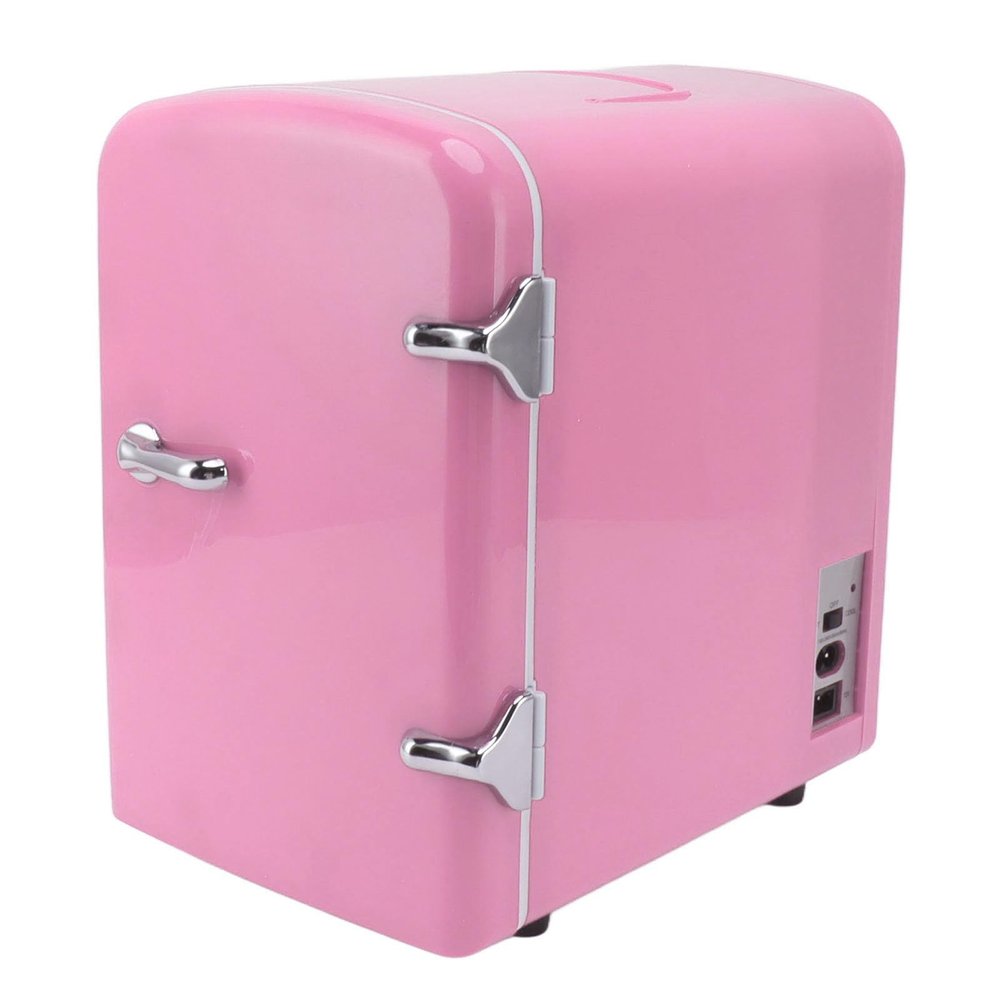 Asixxsix Mini Fridge, 4L Portable Cooler and Warmer Makeup Refrigerator with DC12V Car Plug for Food Skincare , Beauty Fridge for Bedroom, Office, Car, Dorm (US