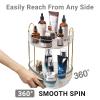 Asayuee 360 Rotating Makeup Organizer,2 Tier Large Capacity Make Up Organizers and Storage,Skincare Perfume Vanity Organizers,Bathroom Cosmetics Storage Organizer Countertop(Clear-2 Tier) view 3