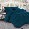 Daksh Linen Pinch Pleated Soft 400 GSM All Season Teal 5 Piece Oversized King Size Comforter Set (Comforter + 4 Pillowcases) 600 Series Egyptian Cotton Comforter Bedding Set view 2