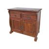 Handmade Vintage Rosewood 2-Door Cabinet with Drawers | Rustic Colonial Twisted Rope Chest | Solid Wood Unique Kitchen Cabinet | Farmhouse Style Traditional Storage Nightstand view 3