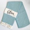 Hello ACCESORIES 100% Cotton Turkish Beach Towel 38X70 Inches | Quick Dry, Lightweight and Sand Free | Turkish Peshtemal for Bath, Beach, SPA and Gym (38X70 Inches, Blue) view 3
