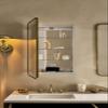 Robern CC2034D4RCTU Craft Series 19-1/4" x 34-1/4" Framed Single Door Medicine Cabinet with Soft Close Hinges and Electric Upgrade - Aged Brass view 2