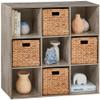 Best Choice Products 9-Cube Storage Organizer, 11in Shelf Opening, Bookcase, Display Shelf, Customizable w/ 3 Removable Back Panels - Greige view 1