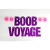 Boob Voyage Banner, Breast Cancer Awareness Party Decor, Lesbian Bachelorette Cruise Party Decoration (Hot Pink Glitter Letters, Yellow Boobs) view 1