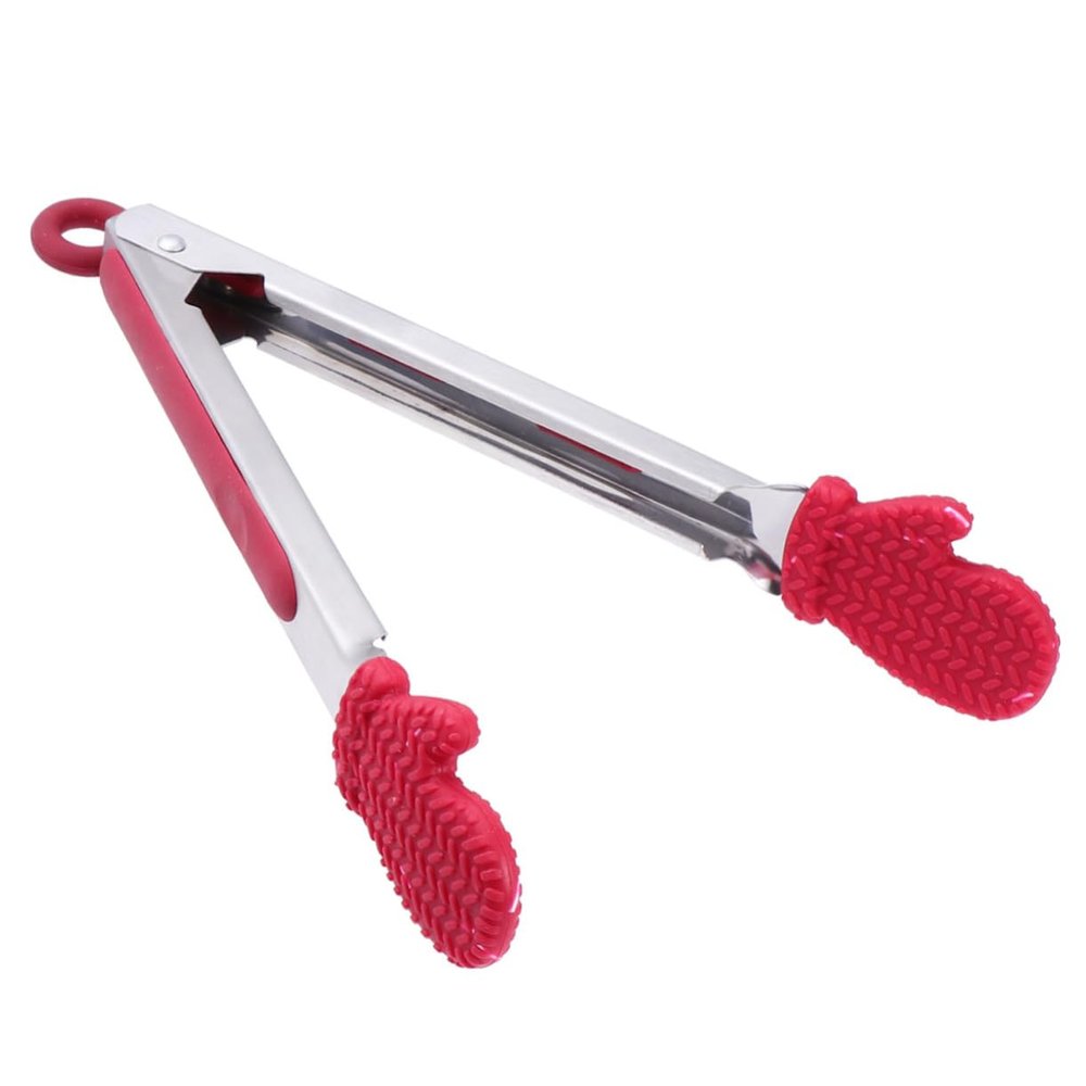 BESTOYARD 1pc Christmas food clips Buffet Tongs stainless steel Serving Tongs Ice Tong heavy duty grilling tong Kitchen Silicone Tongs mini clips kitchen supplies fixture small