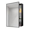SBCC Aluminium Bathroom Mirror Cabinet, Single Door Bathroom Storage Cabinet, HD Explosion-Proof Mirror, Black, 40cm Long (Small : 50cm) view 1