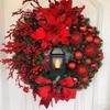 Rooster Chicken Wreath, Artificial Pine Needle Wreath for Front Door Winter Autumn Wreath Ornament Xmas Wall Garland for Party Home Decoration-B view 3