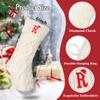Ulico Christmas Stockings with Initials, 18 Large Embroidered Monogram Knit Christmas Stocking,Xmas Stocking for Kids, Holiday and Family Stocking for Fireplace or Party Decoration White Letter O view 2