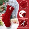 Ulico Christmas Stockings with Initials, 18 Large Embroidered Monogram Knit Christmas Stocking,Xmas Stocking for Kids, Holiday and Family Stocking for Fireplace or Party Decoration Red Letter O view 2