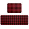 Libaoge Kitchen Mat Rug Set of 2 Rustic Red and Black Buffalo Plaid Runner Rug Anti-Fatigue Comfort Memory Foam Standing Mat Non-Slip Floor Door Mat for Bathroom Bedroom 18x30in+18x60in view 1