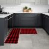 Libaoge Kitchen Mat Rug Set of 2 Rustic Red and Black Buffalo Plaid Runner Rug Anti-Fatigue Comfort Memory Foam Standing Mat Non-Slip Floor Door Mat for Bathroom Bedroom 18x30in+18x60in view 4