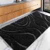 DEXDE Shaggy Bathroom Rugs 24x47 Inches - Non-Slip Quick Dry Machine Washable Bath Rug, Soft Plush Microfiber Absorbent Bath Mat for Bathroom, Black view 1