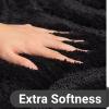 DEXDE Shaggy Bathroom Rugs 24x47 Inches - Non-Slip Quick Dry Machine Washable Bath Rug, Soft Plush Microfiber Absorbent Bath Mat for Bathroom, Black view 4